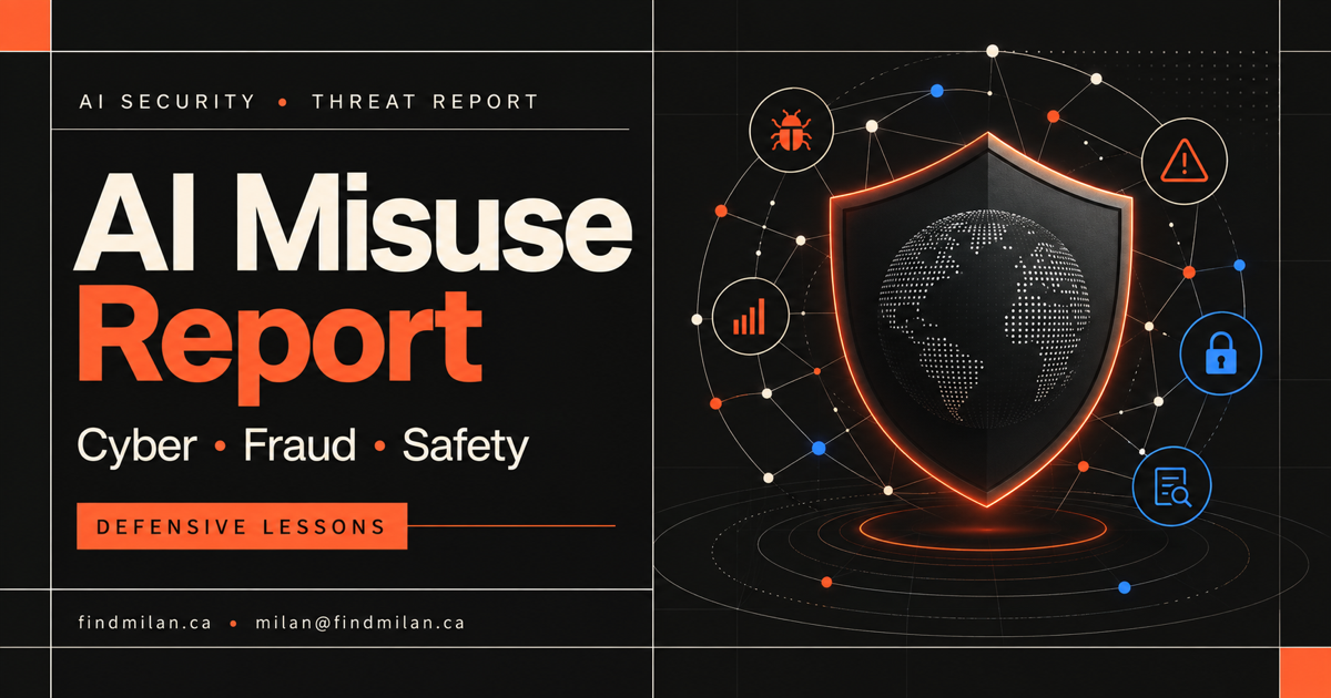 Anthropic September 2026 AI misuse report guide showing a defensive shield protecting a connected global network
