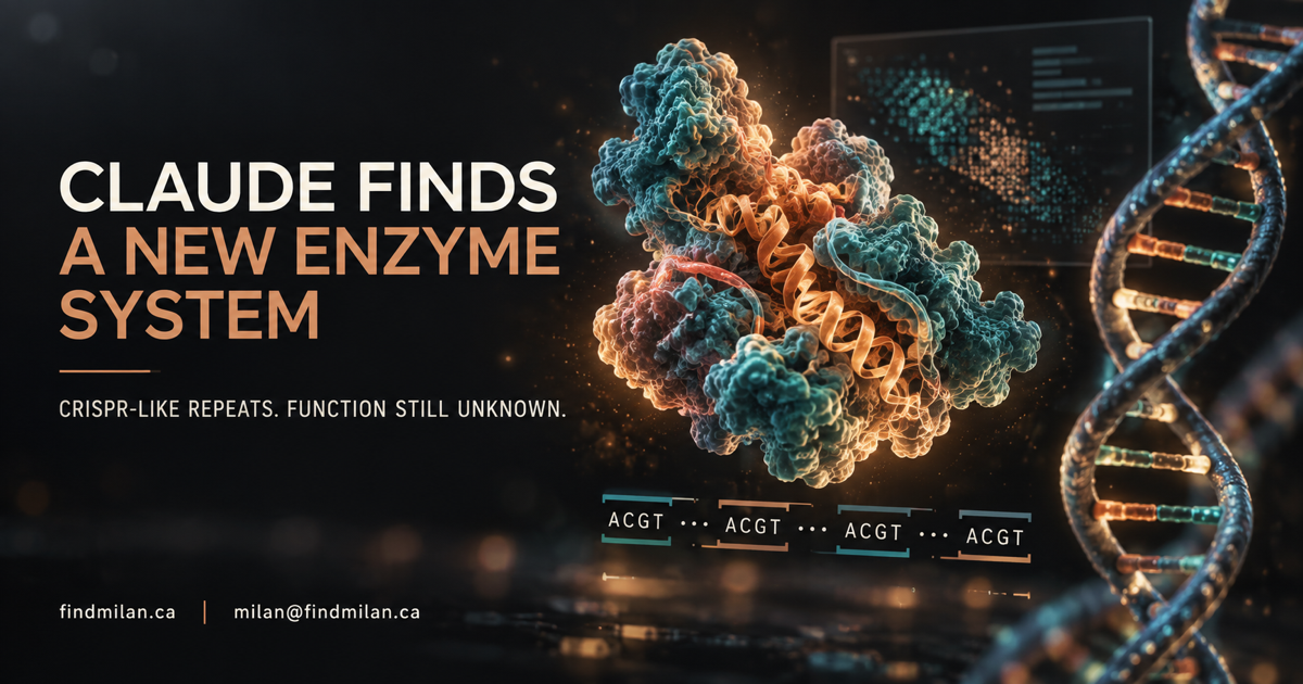 Abstract reverse-transcriptase protein and DNA repeat pattern illustrating Anthropic's early report of an ART enzyme system