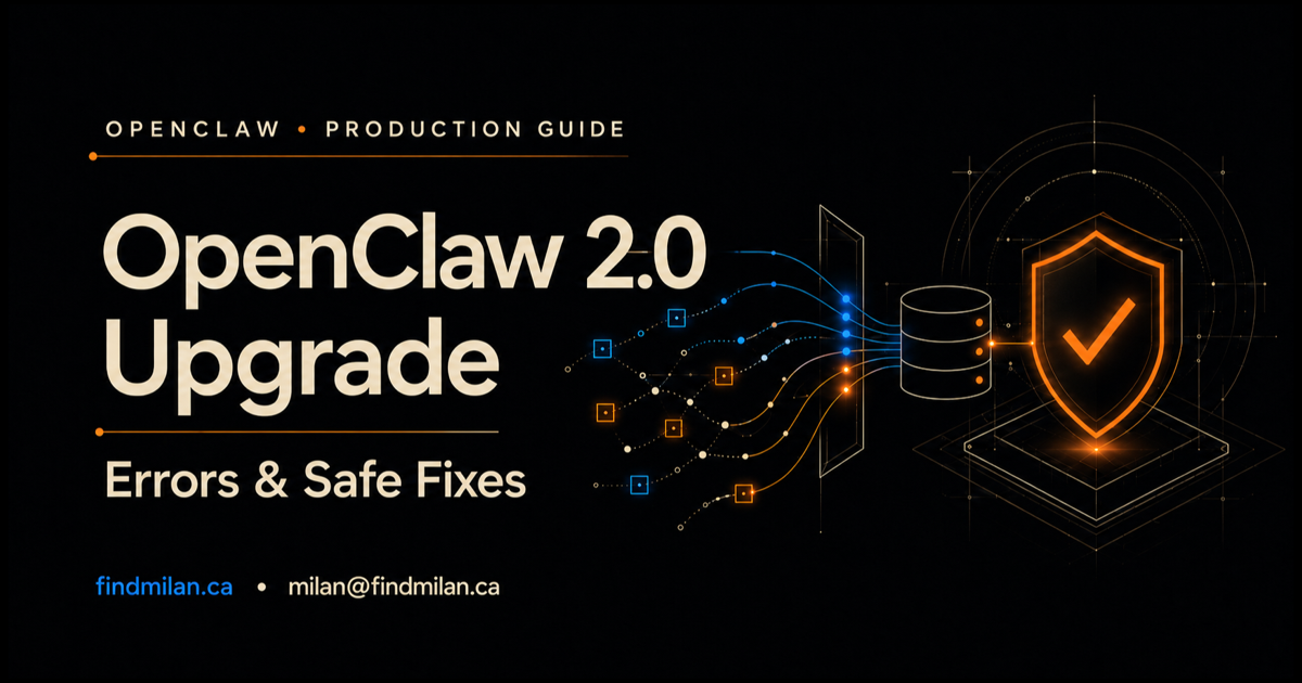 OpenClaw 2.0 Upgrade: Errors and Safe Fixes, illustrated with a protected database migration