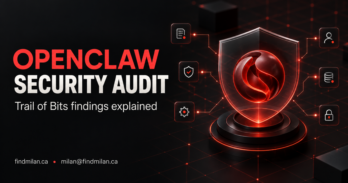 OpenClaw security audit guide showing a red agent core protected by a shield with permission, identity, data, and configuration controls